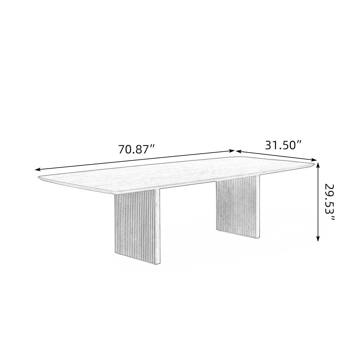 Latitude Run® 70.87" Light brown Solid Wood Rectangular Dining Table ...