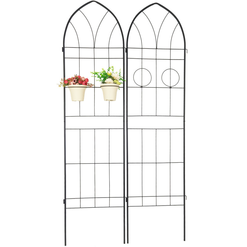 Treillis de jardin en métal, paquet de 2, 78,7 x 19,7 pouces, antirouille, pour plantes grimpantes d'extérieur