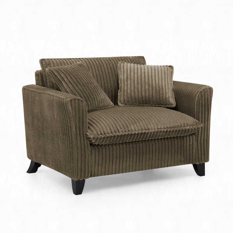 46" W Corduroy Armchair, Brown
