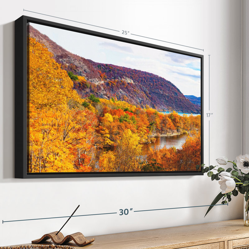 Reproduction sur toile Autumn Bear Mountainscape, H 17 po x l 25 po