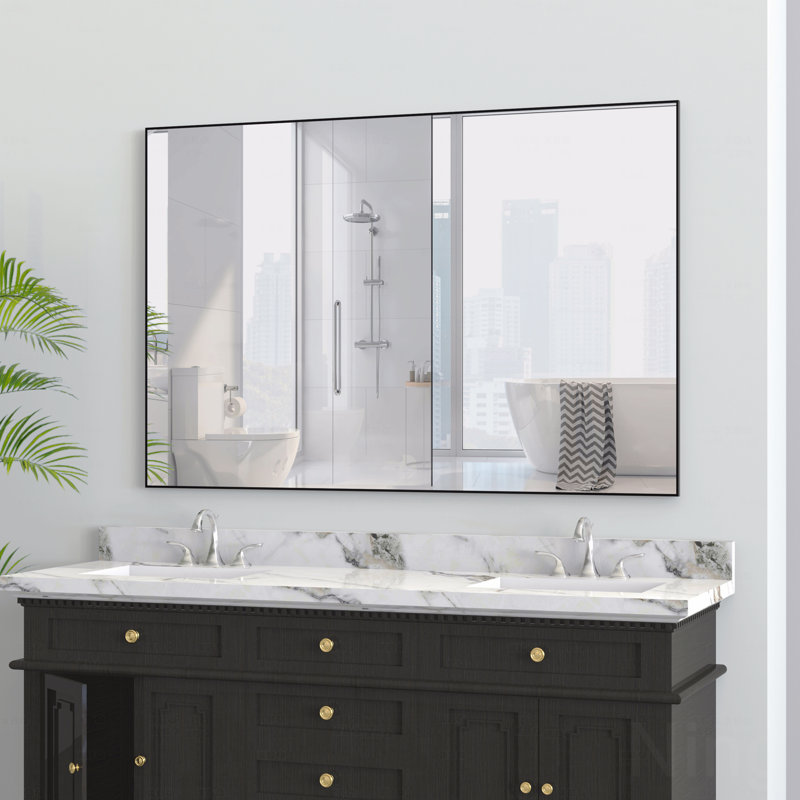 Miroir d'appoint 48 po x 32 po, Noir