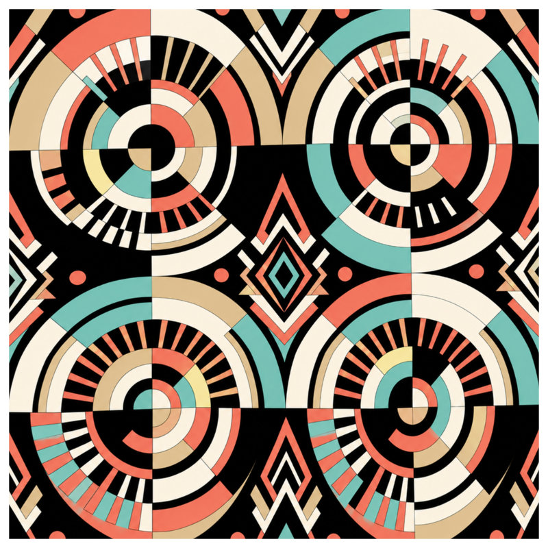 Tapis de bain rétro à cercles géométriques, 24in W x 17in L