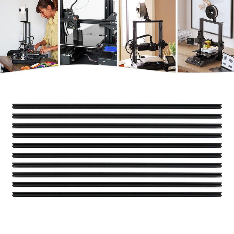 Black T Slot Aluminum Extrusion for 3D Printer and CNC