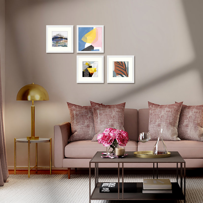 Gallery Wall Frame Set 12x12 for 8x8 Picture Frames with Ivory Mat, White
