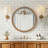 Round Wood Beaded Wall Mirror