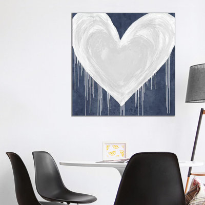 " Big Hearted White On Blue " by Lindsay Rodgers