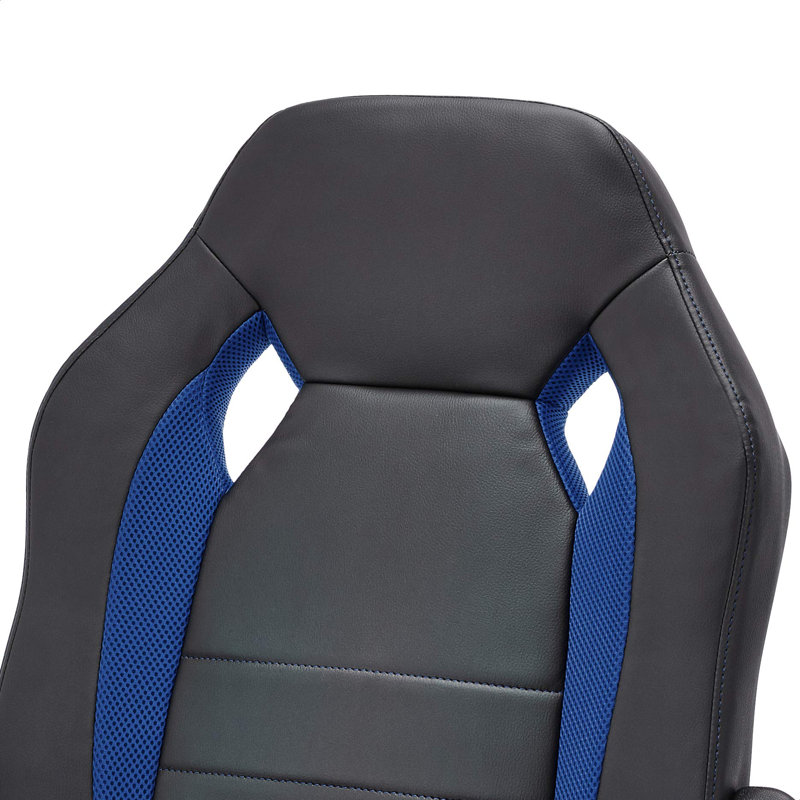 Ergonomic Gaming Tilt Rock Chair, Blue/Black
