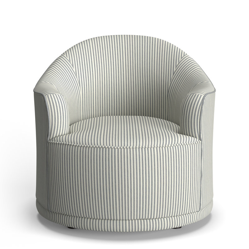 Fauteuil demi-tonneau Rumi, Rayures tissées croisière à la dérive