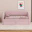 Lit de jour simple avec couchette escamotable, structure de lit de jour rembourrée en velours-1950861625