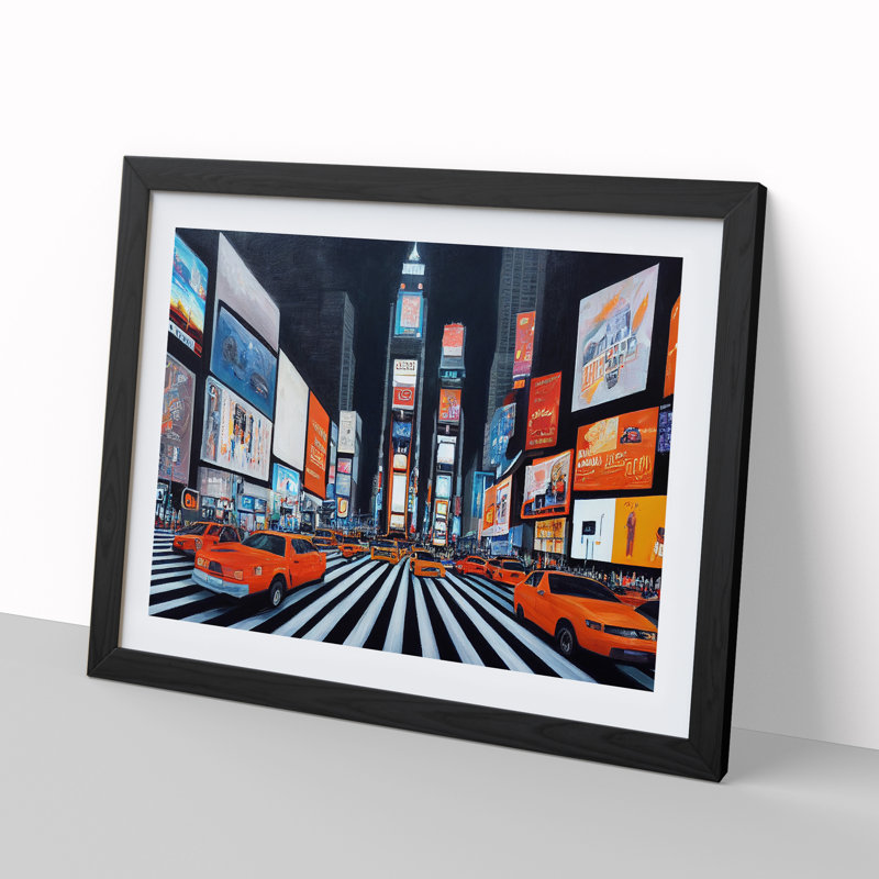 Times Square Vol.2 - Framed Print, Black Framed, 46cm H x 64cm W x 2cm D