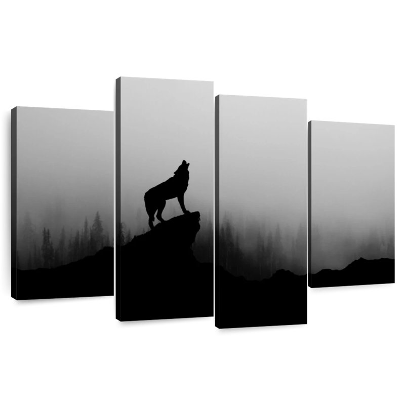 Wolf Silhouette, 48" H x 75" W