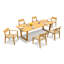 6 Seats 7 Pcs Grade-A Teak Wood Dining Set: 98" Sema Rectangle Table And 6 Amilo Stacking Chairs (2 Arm & 4 Armless Chairs) #11AM3202-775889005