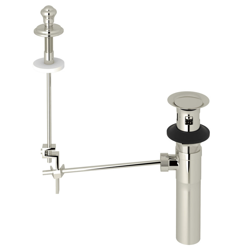 Bathroom Sink Drain With Overflow, Polished Nickel