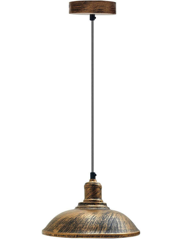 1 - Light Bowl Pendant, Brushed Copper