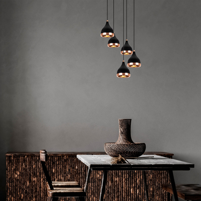 Julius 5 - Light Black Cluster Pendant