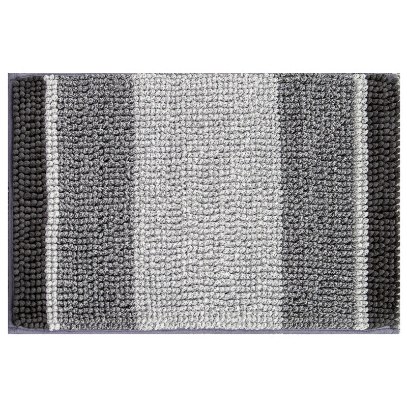Tapis pour salle de bain Mersin, L 16 po x L 24 po, Gris