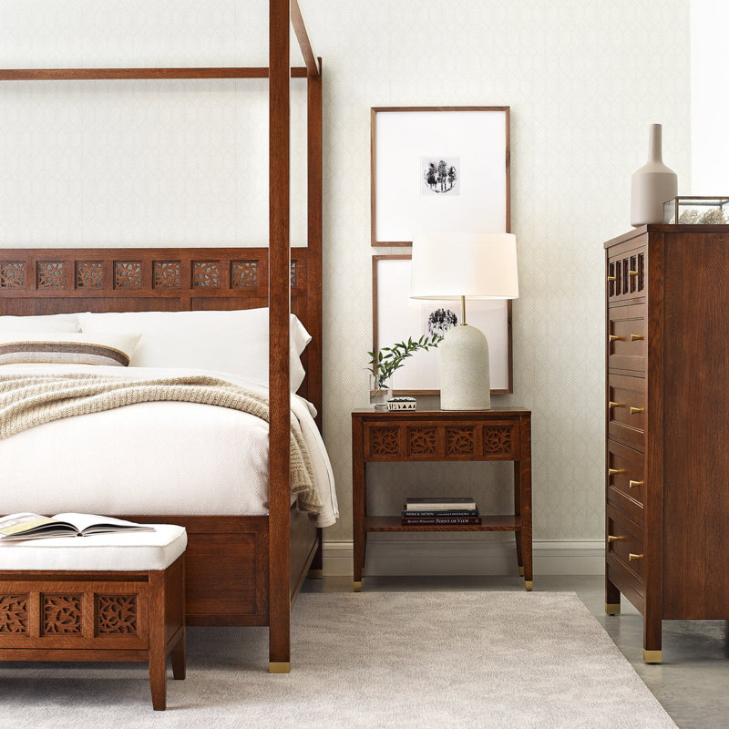 Surrey Hills Open Nightstand, Wood Top, Manlius