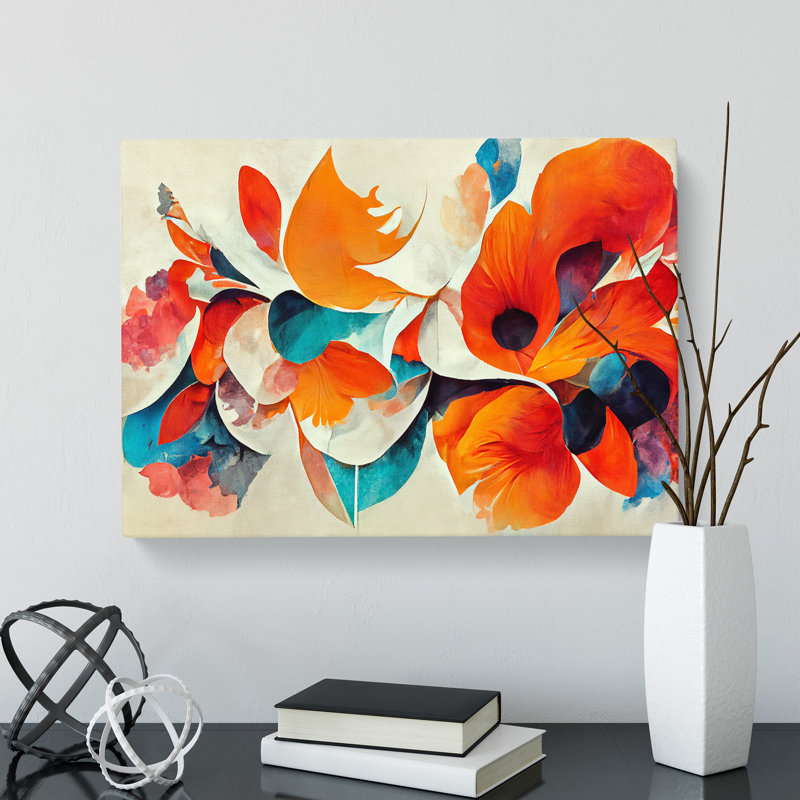 Modern Abstract Flowers Vol.8 - Wrapped Canvas, 35cm H x 50cm W x 3cm D