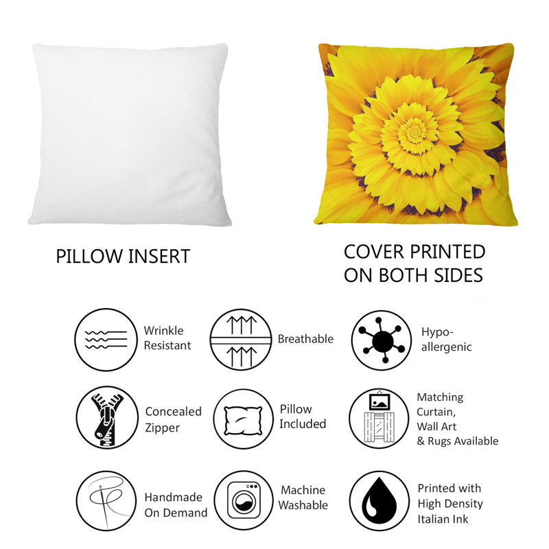 Coussin Sunflower Infinity Spiral I - Traditional