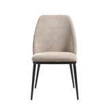 Burford Modern Curved Back Almond Upholstered Dining Chair - Set Of 2