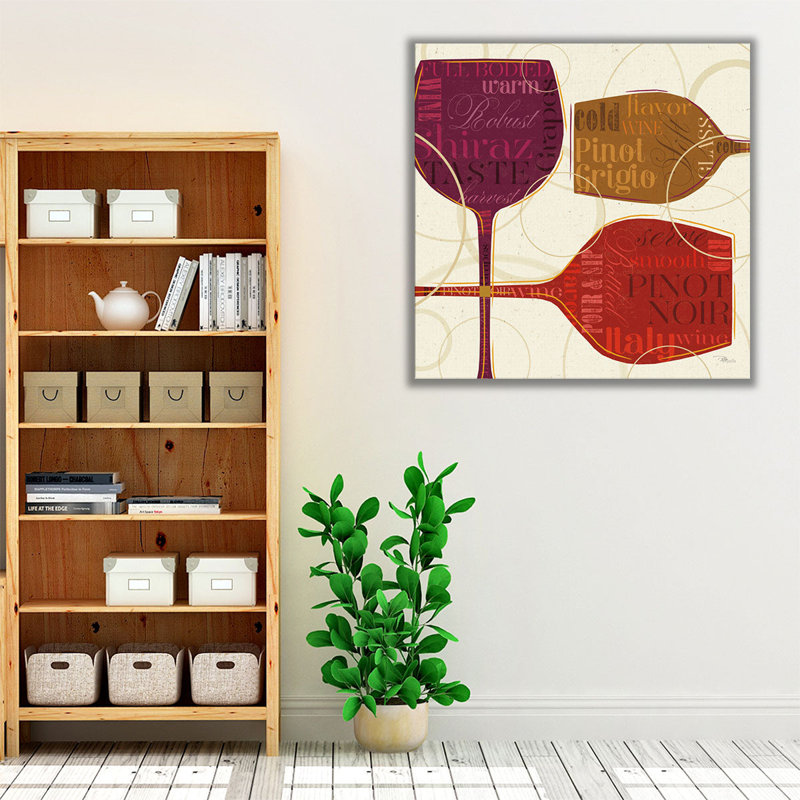 «Colorful Wine II», reproduction d'art sur toile, H 12 po x l 12 po