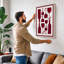 Wine in Burgundy Geometric - Wrapped Canvas-126091374-126091380