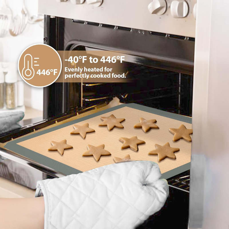 3-Pack Silicone Baking Mats Set – Non-Stick Reusable Oven Liners for Cookies & Pastries