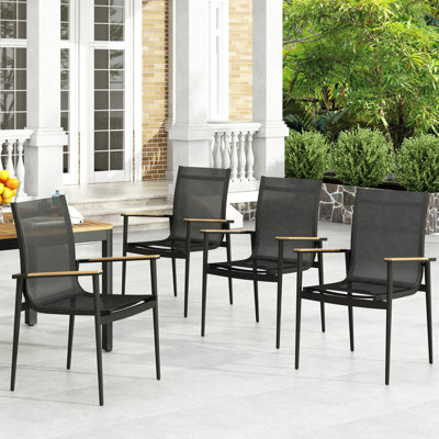 Luthais Outdoor Dining Armchairs by Ebern Designs