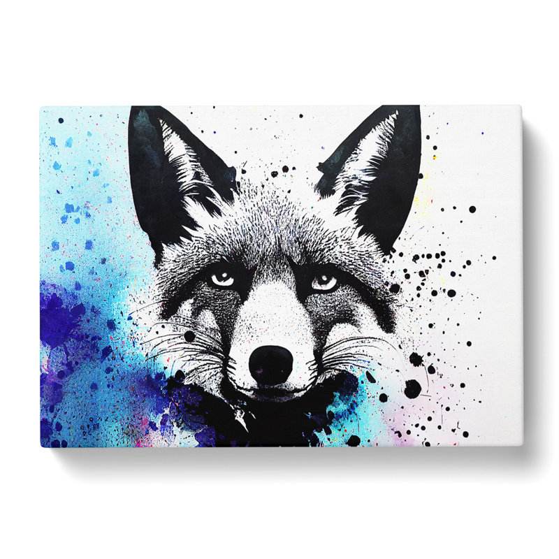 Fox Splatter Abstract - Wrapped Canvas, 40cm H x 60cm W x 3cm D