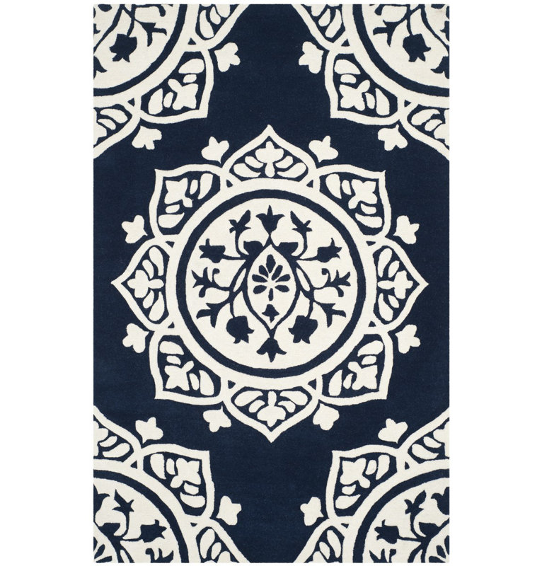 Rudra Hand Tufted Wool Floral Rug, Rectangle 2'6" x 4'