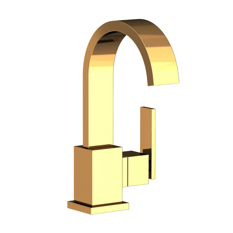 Secant Single Hole Bathroom Faucet with Drain Assembly, Polished Gold (PVD)