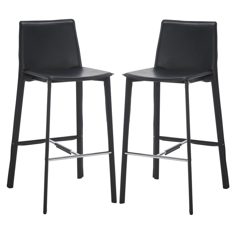 Tabouret de comptoir et de bar Anjail, Noir, Tabouret de bar (siège d’une hauteur de 30 po)