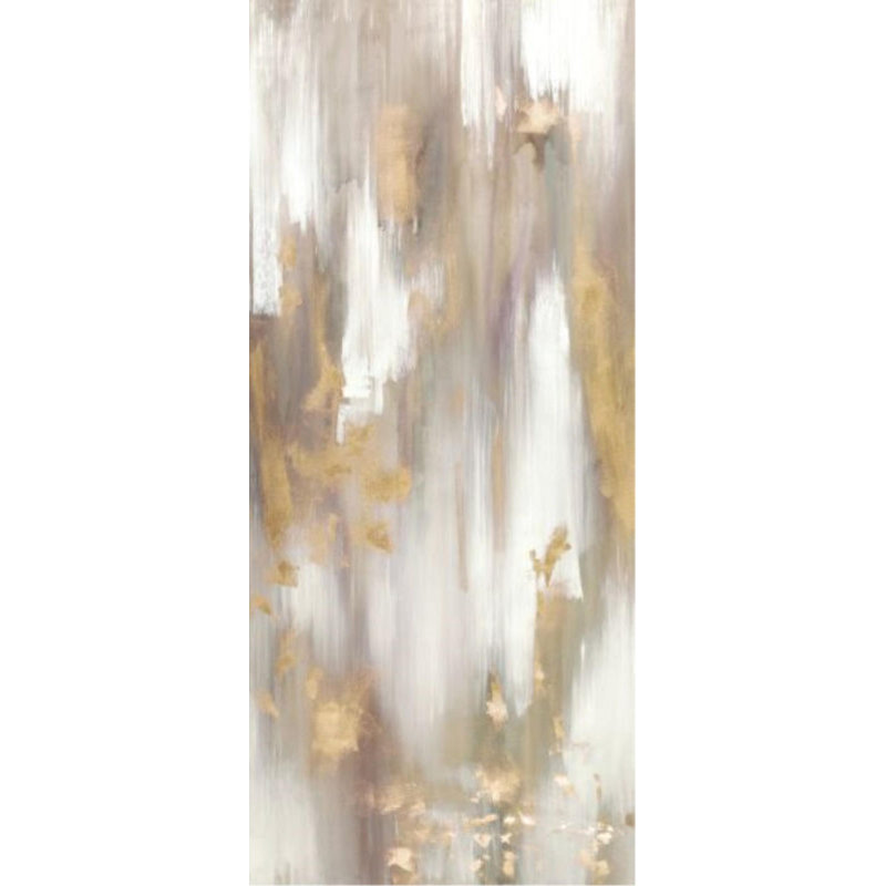 Golden Bull I Painting by Derek Shaw, Hand Embellishment Gold, 55" H x 24" W