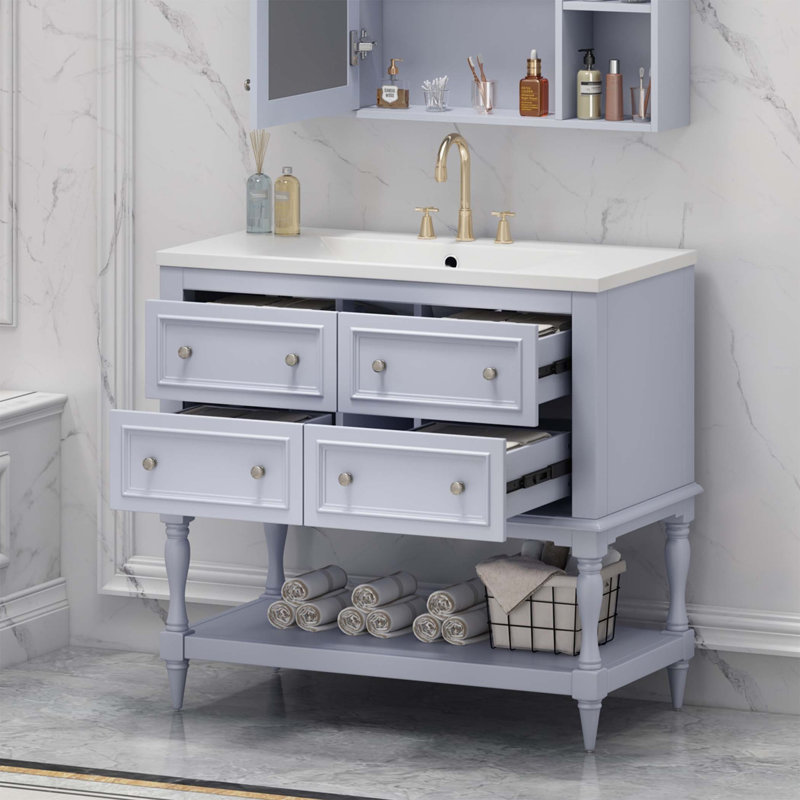 Armoire de salle de bain Tigan, Bleu