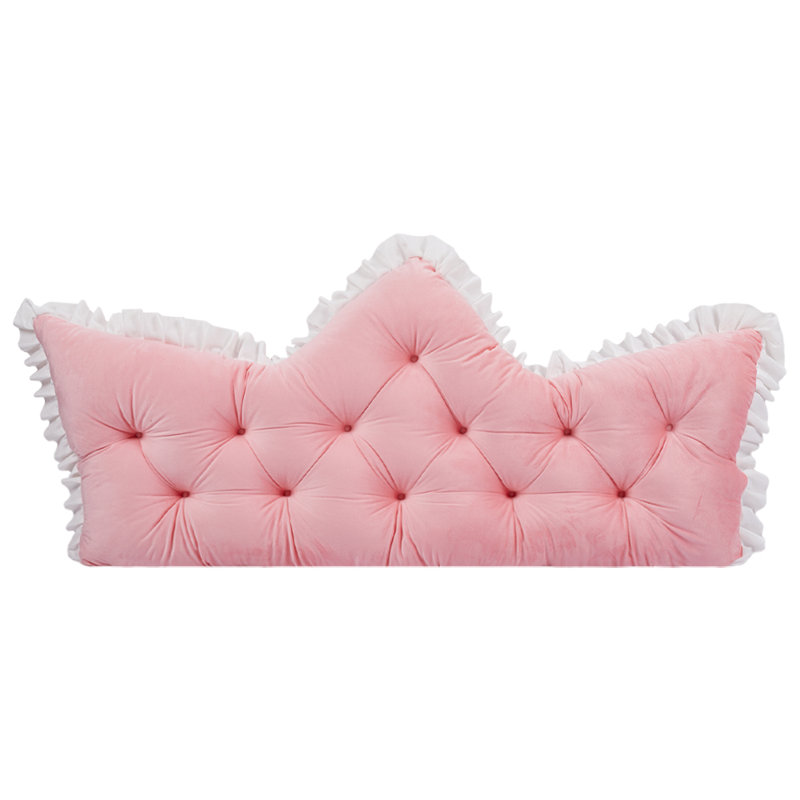 Pearl Grey Crown Upholstered Bed Headboard Cushion – The Perfect Touch for a Princess-Style Bedroom, 150cm W x 60cm D