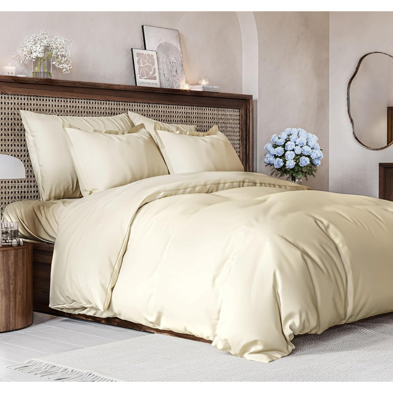 Premium 3-Piece Duvet Cover Set - Hotel Quality Soft & Cooling Comforter Cover With Zipper & Matching Pillowcases, King