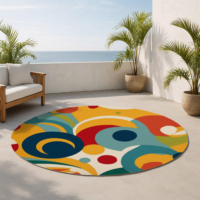 Tapis d'intérieur et d'extérieur Dynamic Prime Streak, Rond 5 pi