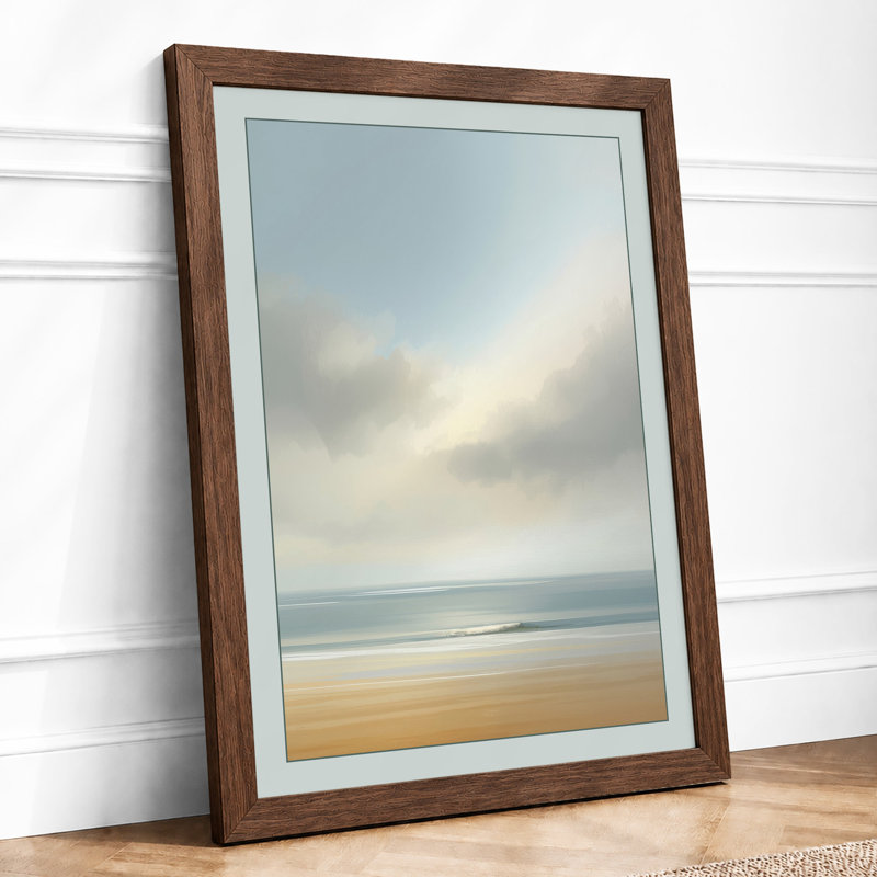 Stillness at Shore Coastal - Framed Print, Walnut, A4 - 29.7 x 21.0 cm