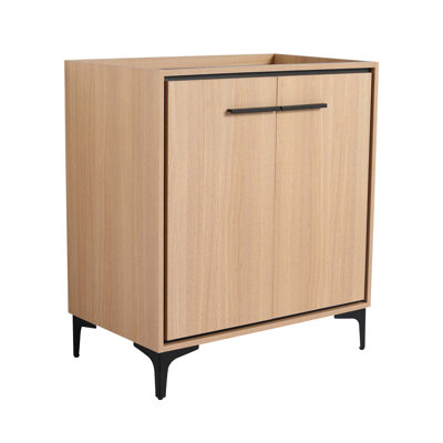 Base de meuble-lavabo de salle de bain sans lavabo, armoire de rangement avec portes, bois d'ingénierie
