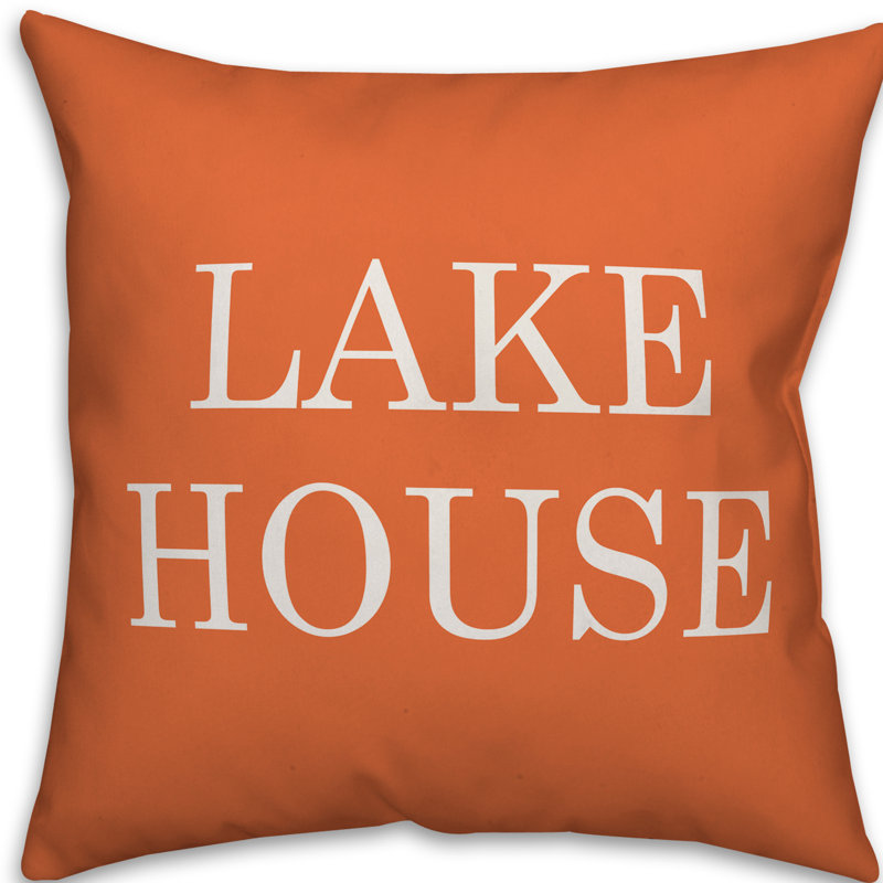  Coussin intérieur / extérieur Lake House, H 16 po x l 16 po, Orange
