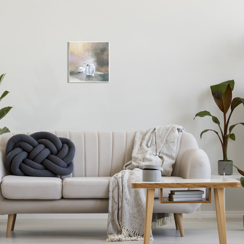 «Stupell Industries Swans on Lake Landscape», art mural sur toile par Julia Purinton, H 12 po x l 12 po x P 0,5 po