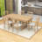 7Pcs Extendable Dining Table Set with Rustic Wood Table and 6 Upholstered Chairs-273200972