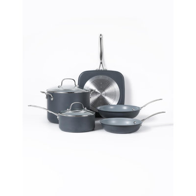CHK Series COMMERCIAL CHEF 7-Piece ECOPAN Hard Anodized Aluminum Cookware Set