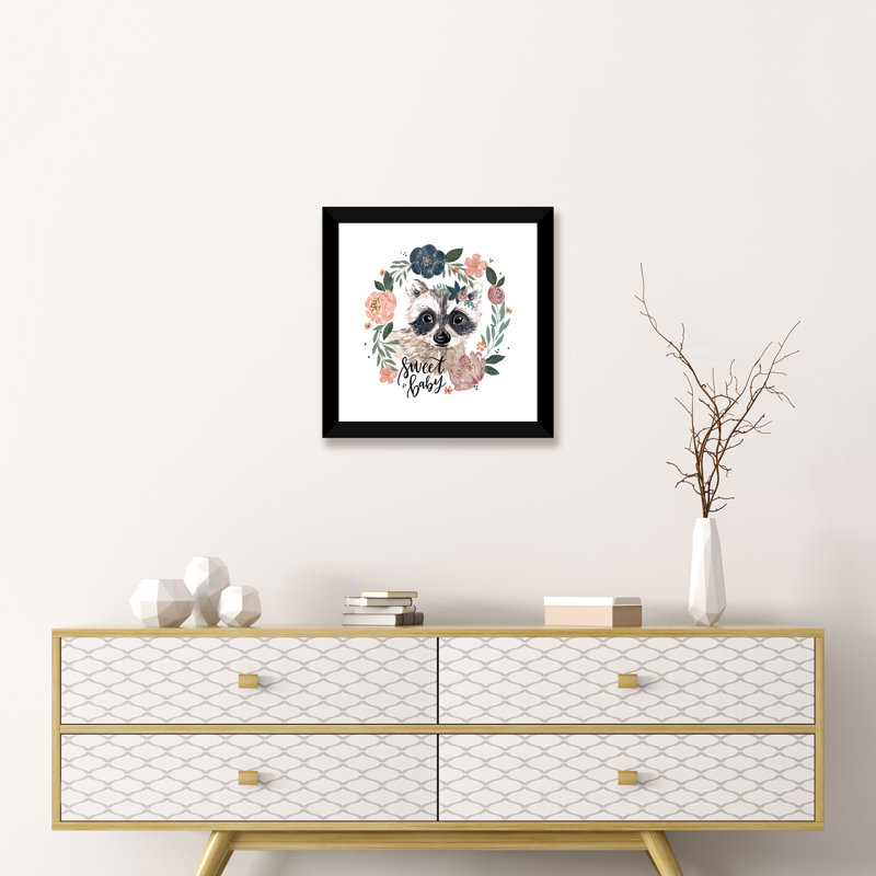 «Baby Woodland Lullaby IV» par Loni Harris, reproduction d'art graphique encadrée sur papier, H 16 po x l 16 po x p 1 po