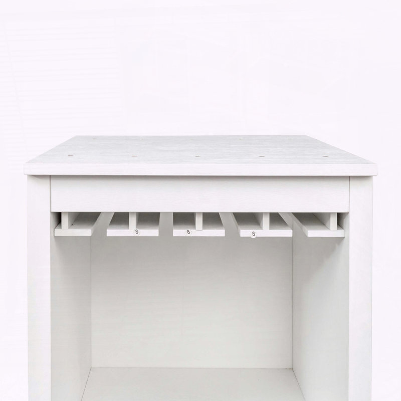 Bar à vin modulaire avec tablettes de rangement, Blanc