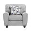 Ensemble de canapé de salon contemporain 3 pièces avec causeuse gris et tissu Bellefonte durable, coussins décoratifs, meubles en bois-1611466584