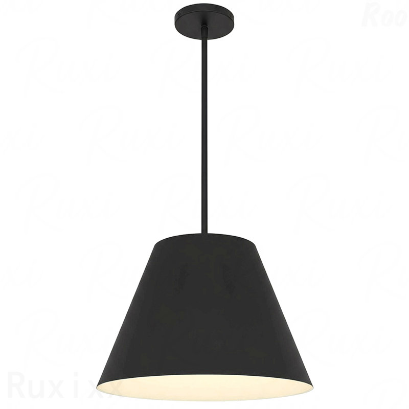 Luminaire suspendu DEL de 16 po de diamètre, finition noire, H 11 po x l 16 po x P 16 po, Noir