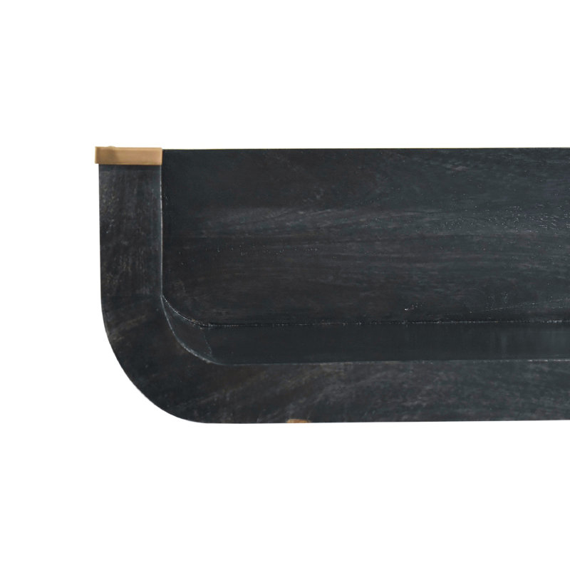 Jaycian 35.43'' Solid Wood Console Table, Black