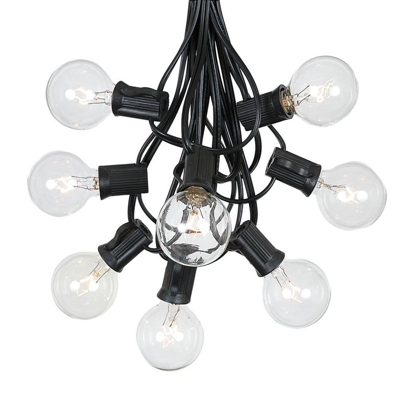 Outdoor 100 - Bulb 100'' Plug-in Globe String Light, Black