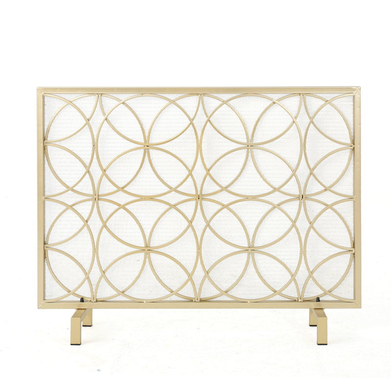 Pare-étincelles doré, cercle simple à chevauchement, 41 po x 31 po, Doré